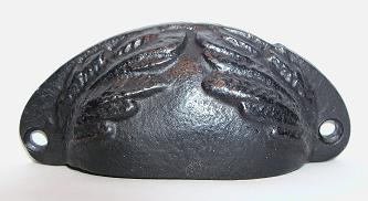Black Cast Iron Oval Cup Pull
